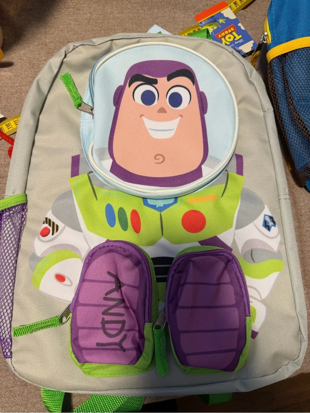 Disney Buzz Lightyear Backpack in Purple, Green & Light Blue